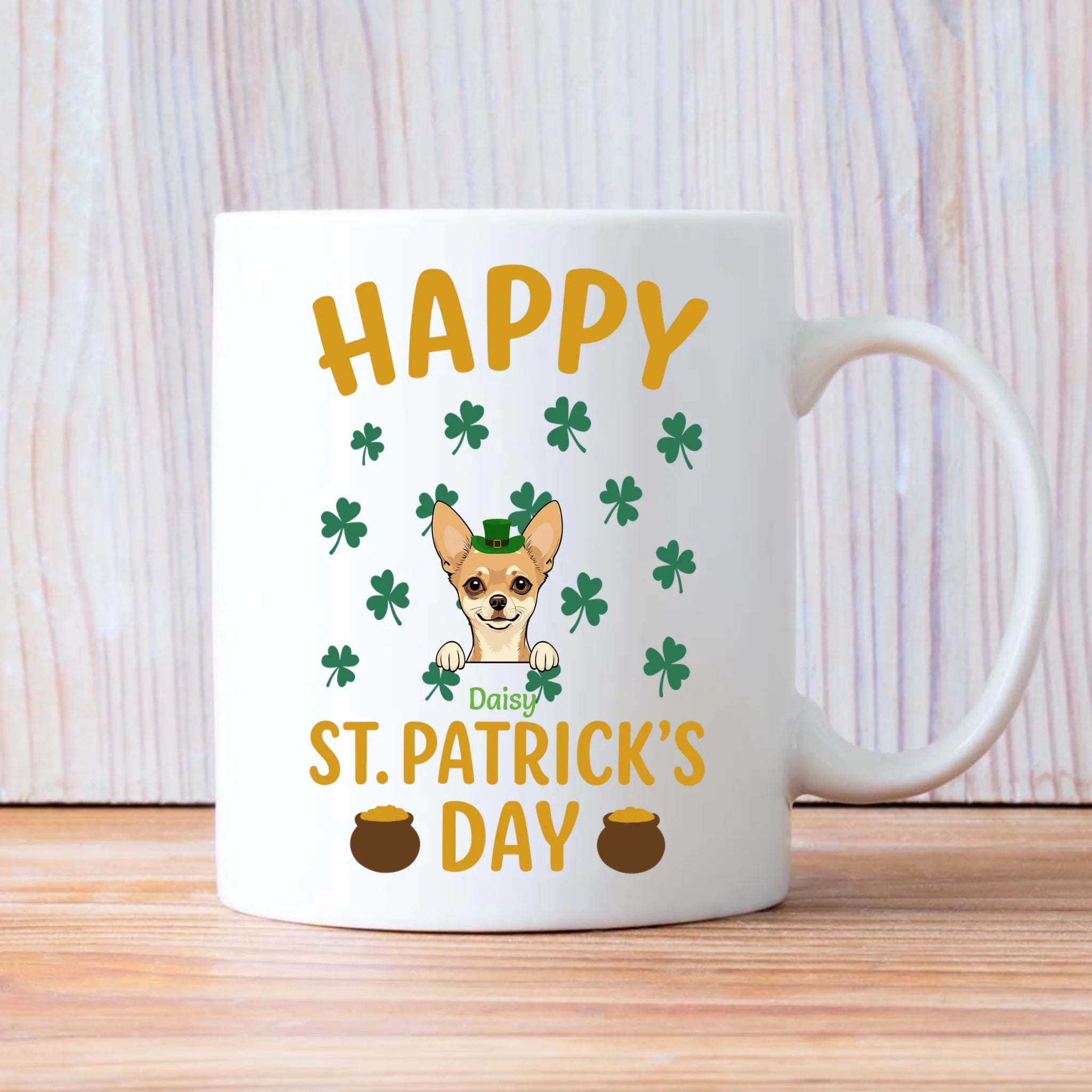 Magic Dog Mug – Leprechaun Dog & Shamrocks for St. Patrick’s Day - 89Prints