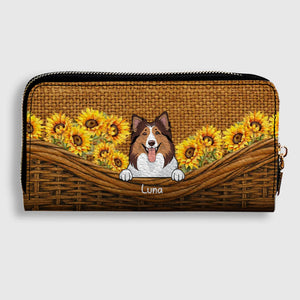 Sunflower Pet Wallet – Personalized Multi-Pet Design with Custom Name | 89Prints