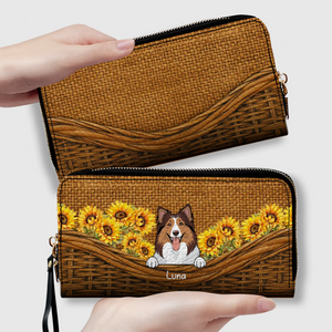 Sunflower Pet Wallet – Personalized Multi-Pet Design with Custom Name | 89Prints