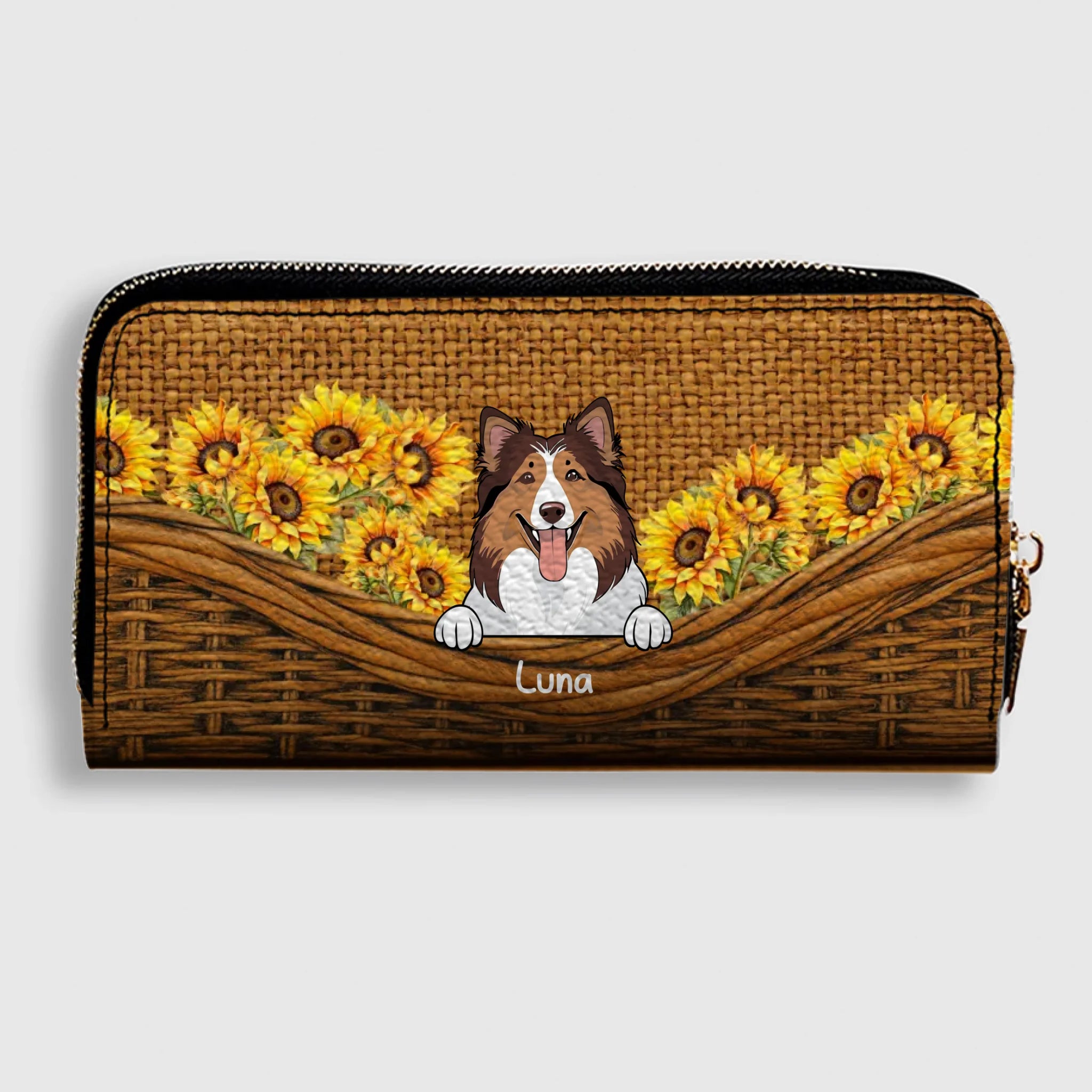 Sunflower Pet Wallet – Personalized Multi-Pet Design with Custom Name | 89Prints