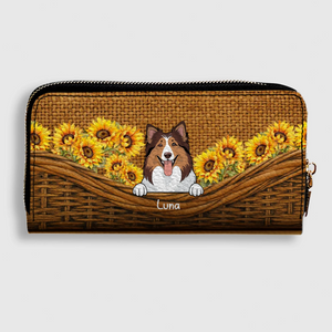 Sunflower Pet Wallet – Personalized Multi-Pet Design with Custom Name | 89Prints