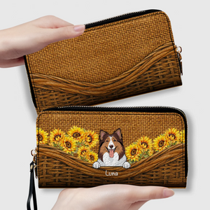 Sunflower Pet Wallet – Personalized Multi-Pet Design with Custom Name | 89Prints