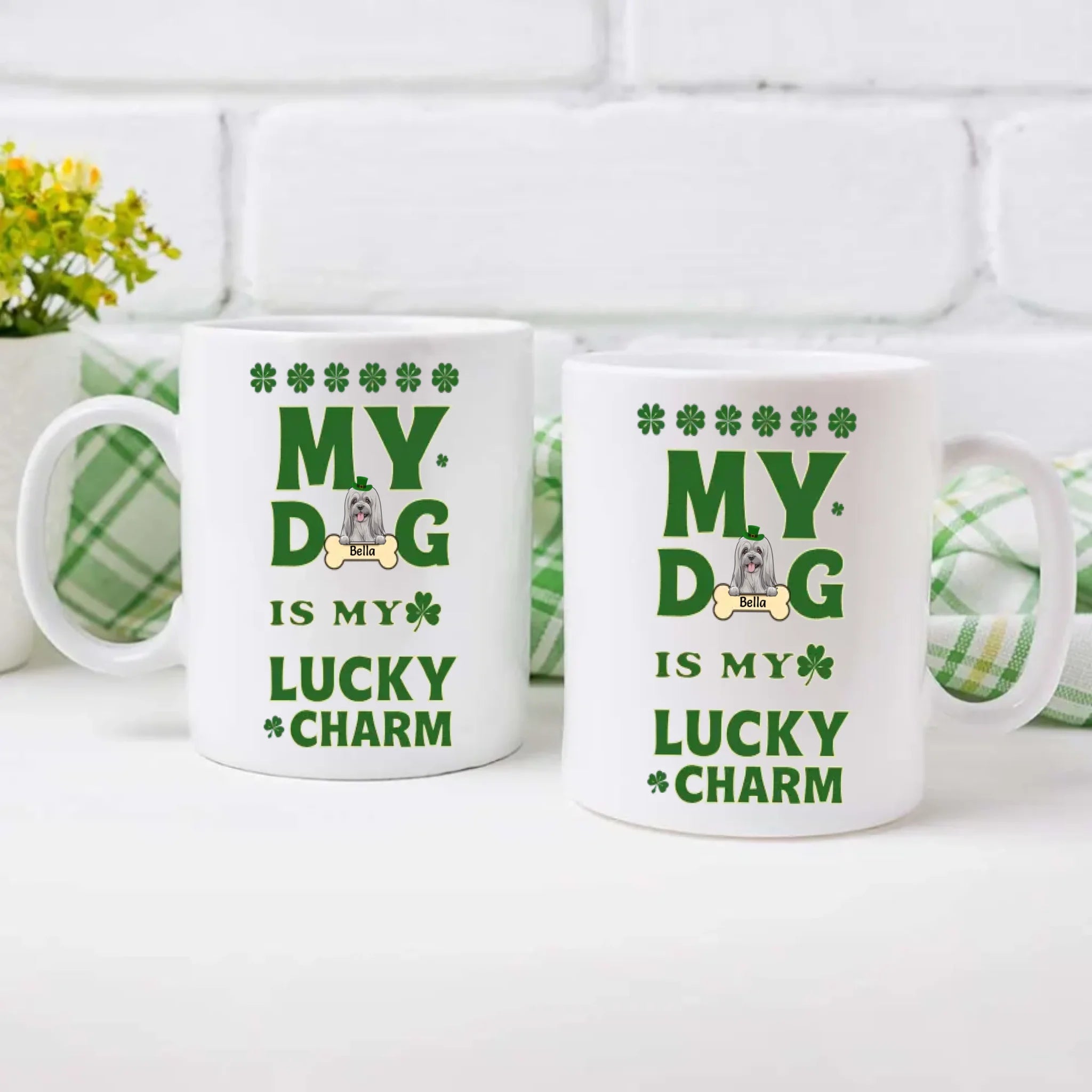 St. Patrick’s Dog Mug – Personalized Lucky Dog Celebration Coffee Cup – 89Prints