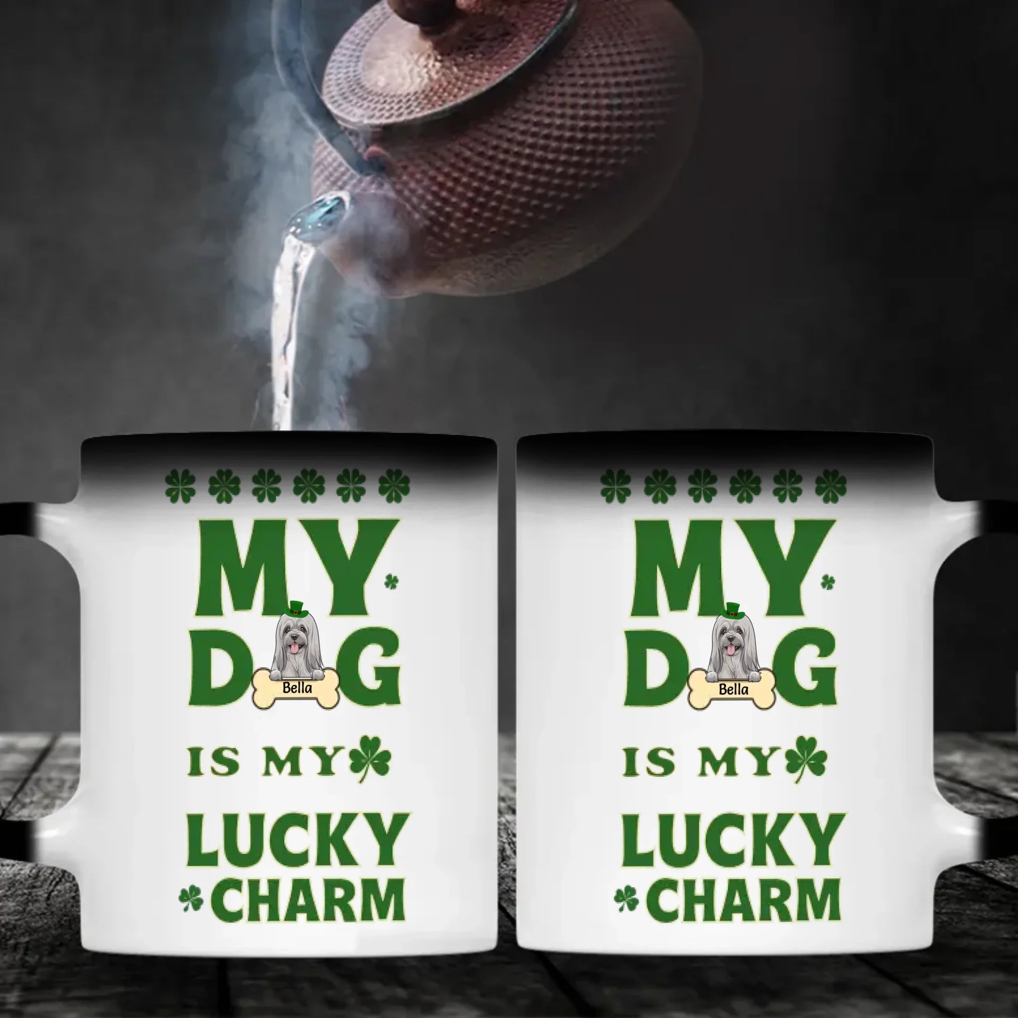 St. Patrick’s Dog Mug – Personalized Lucky Dog Celebration Coffee Cup – 89Prints