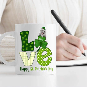 Happy St. Patrick’s Day Dog Mug – Personalized Lucky Shamrock Gift – 89Prints