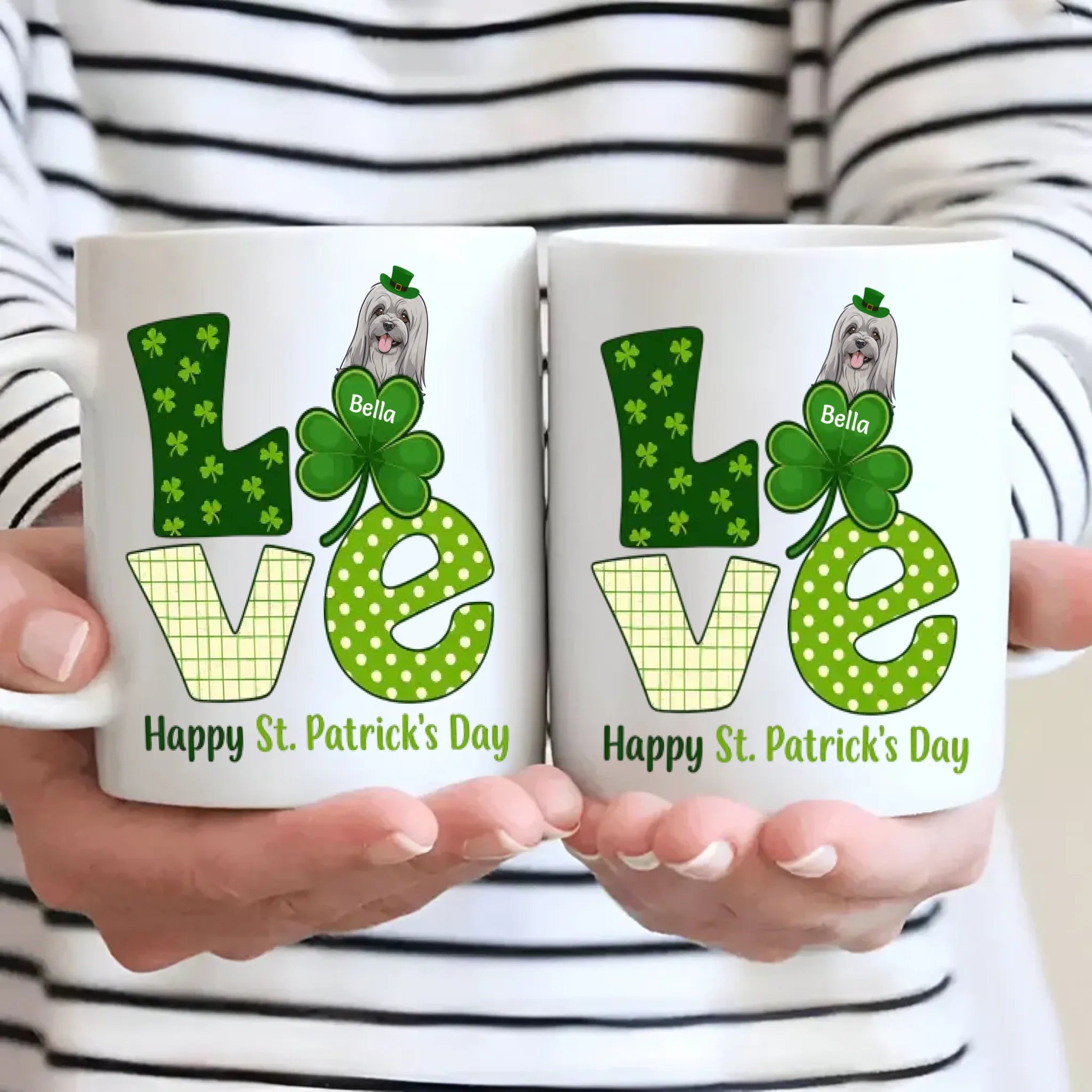 Happy St. Patrick’s Day Dog Mug – Personalized Lucky Shamrock Gift – 89Prints