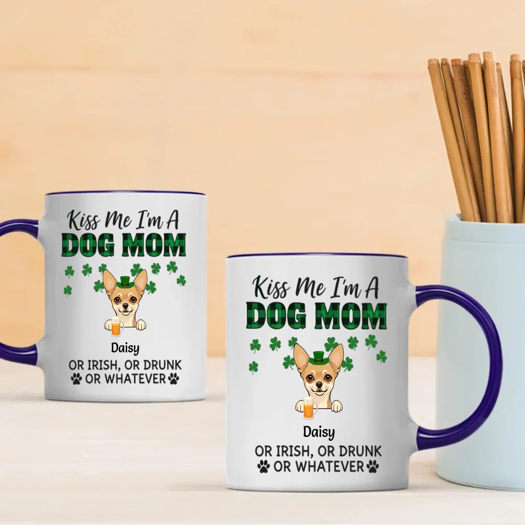 Dog Mom St. Patrick’s Day Mug – Leprechaun Dog & Funny Irish Quote - 89Prints