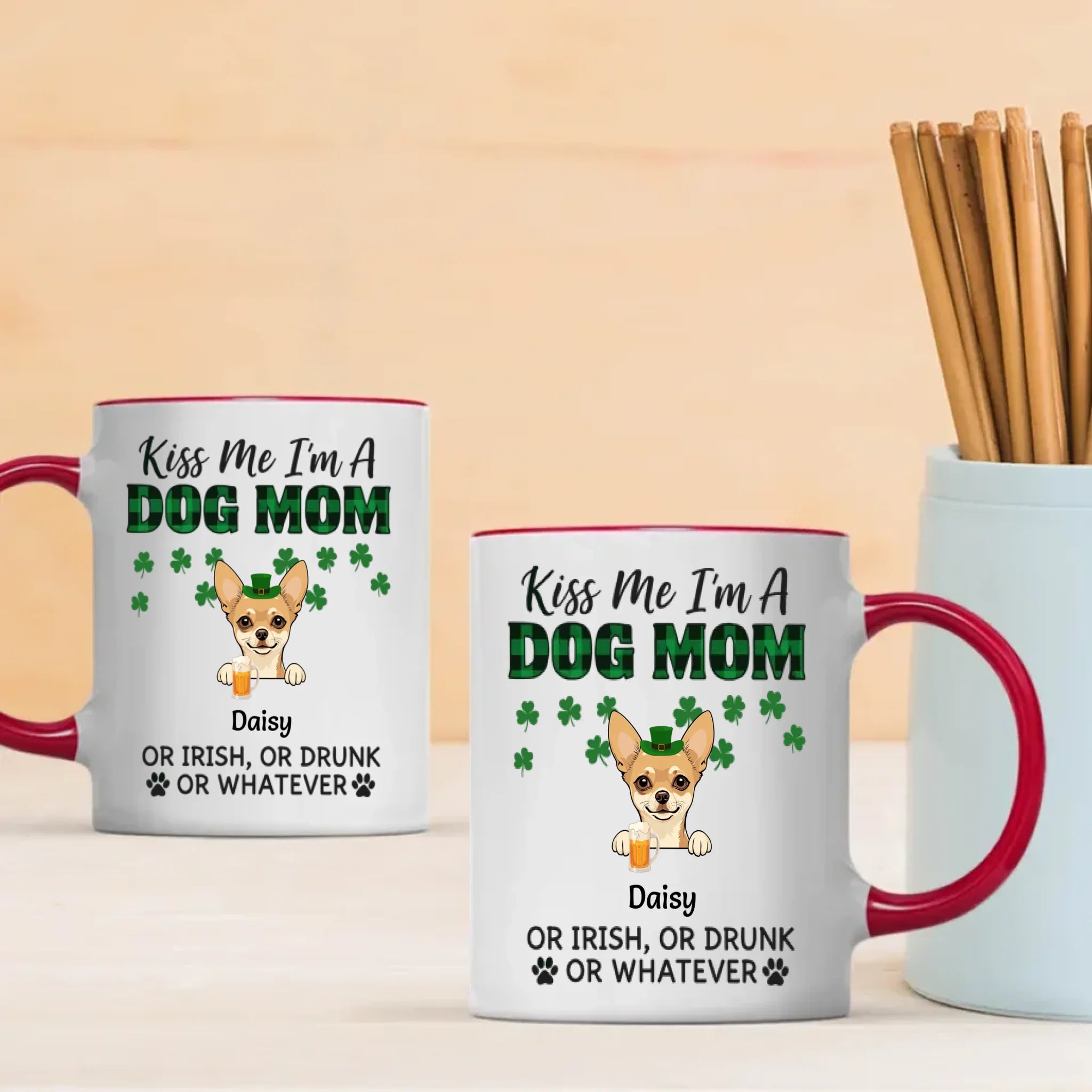 Dog Mom St. Patrick’s Day Mug – Leprechaun Dog & Funny Irish Quote - 89Prints