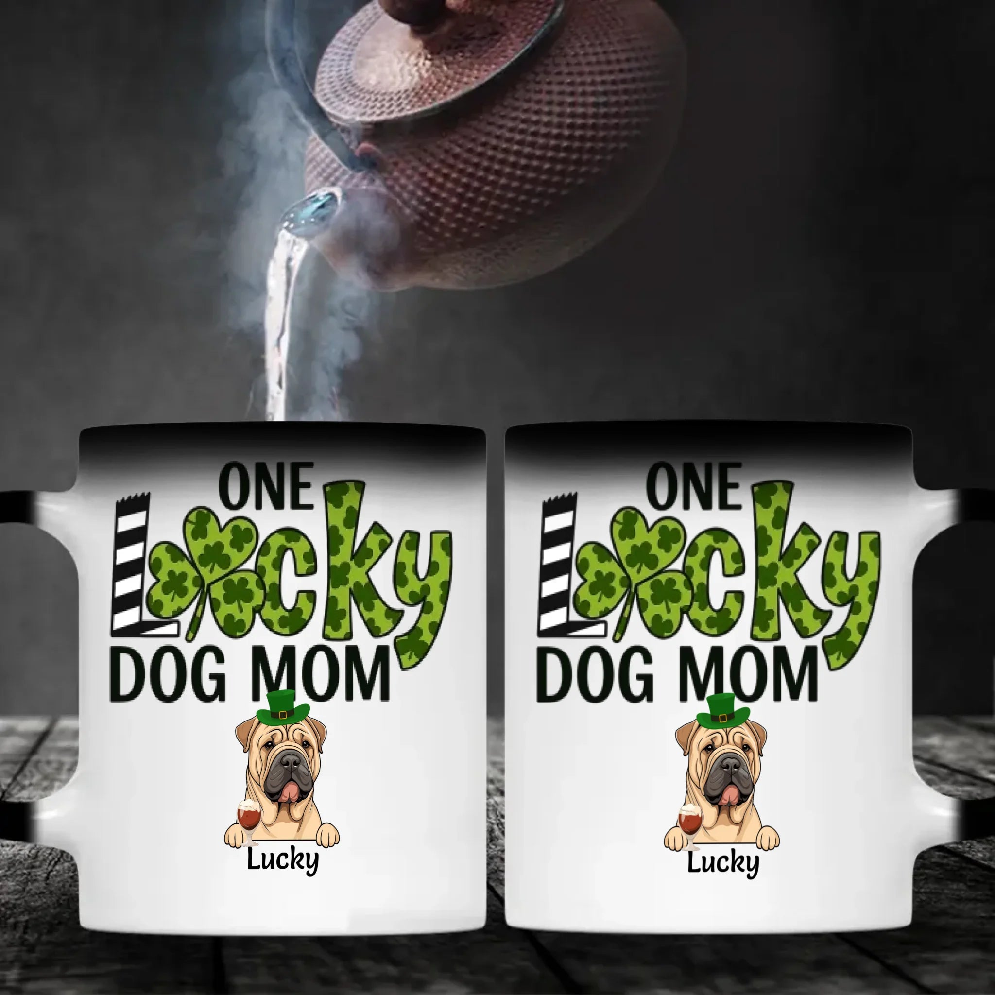 One Lucky Dog Mom Magic Mug – St. Patrick’s Day Leprechaun Dog Design - 89Prints