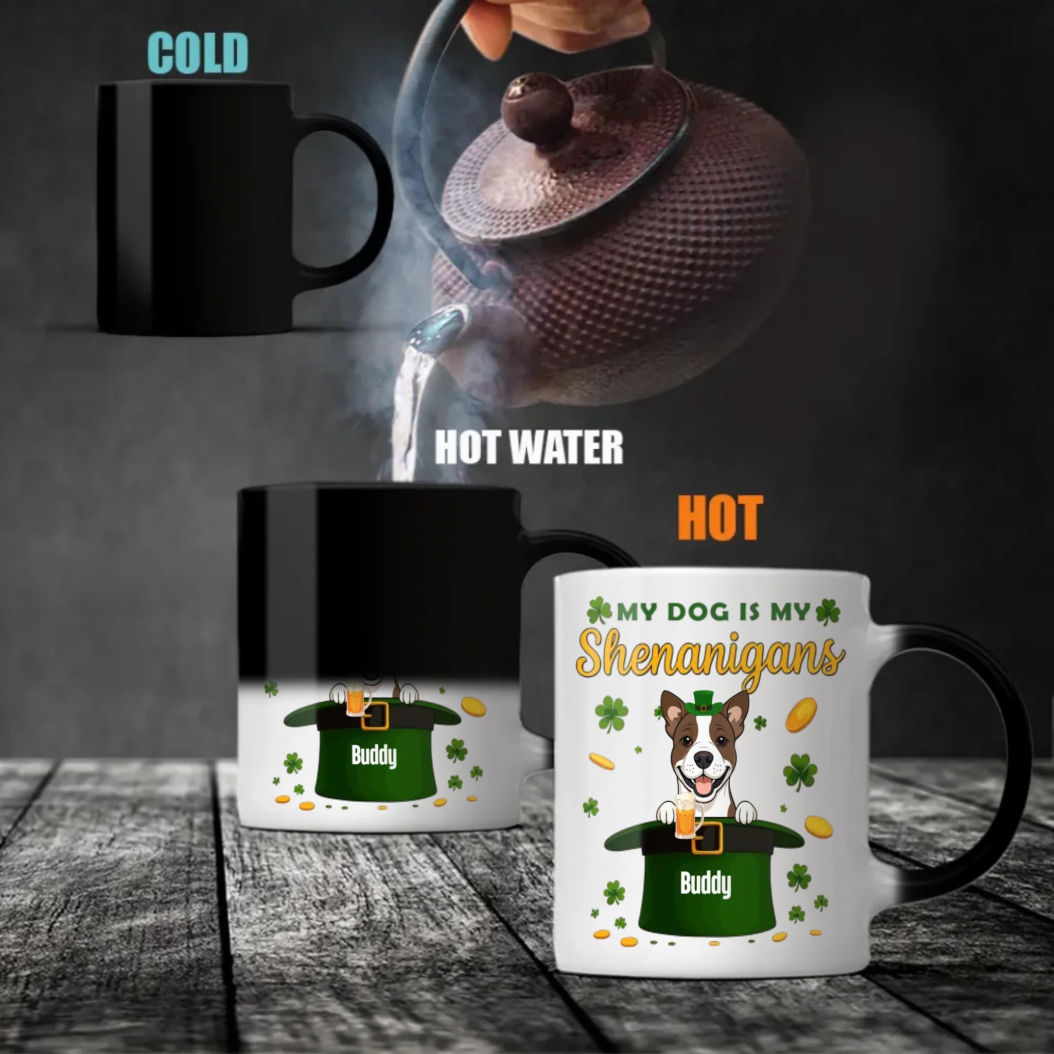 Happy St. Patrick’s Day Dog Mug – Personalized Lucky Shenanigans Gift | 89Prints