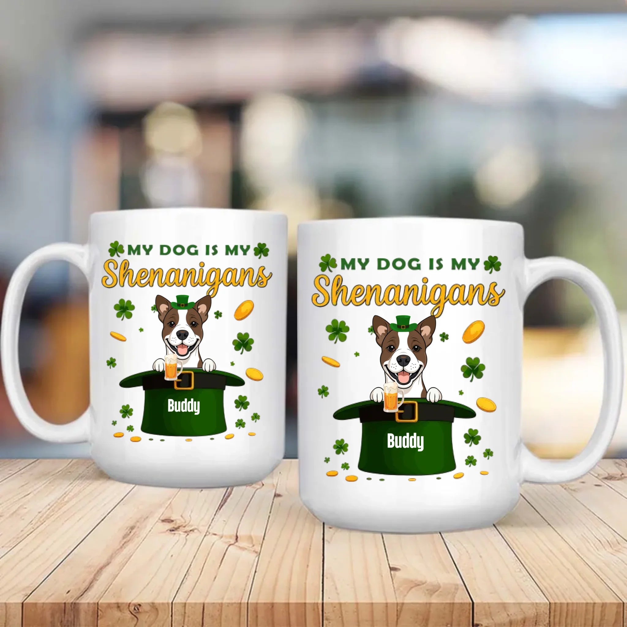 Happy St. Patrick’s Day Dog Mug – Personalized Lucky Shenanigans Gift | 89Prints