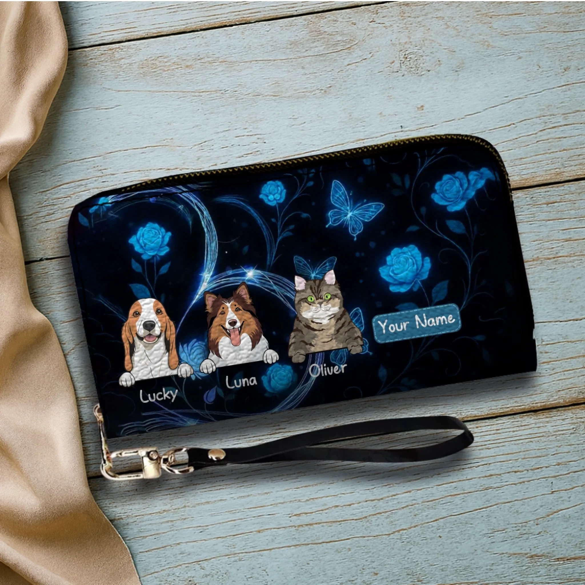 Blue Glow Fantasy Pet Wallet – Personalized Dogs & Cats Wallets | 89Prints