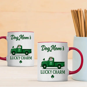 Dog Mom’s Lucky Charm Mug – Personalized Green Truck Cup with Dog Graphic - 89Prints