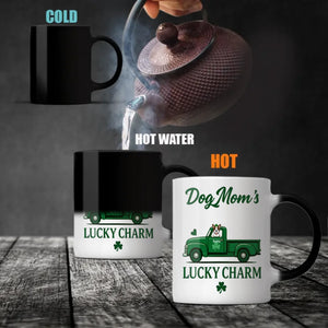 Dog Mom’s Lucky Charm Mug – Personalized Green Truck Cup with Dog Graphic - 89Prints