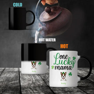 St Patrick’s Day Mug for Moms – Custom One Lucky Mama Cup with Dog Name - 89Prints