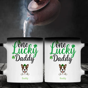 Dog Dad Personalized Gift – One Lucky Daddy St Patrick’s Day Magic Mug with Custom Dog Name - 89Prints