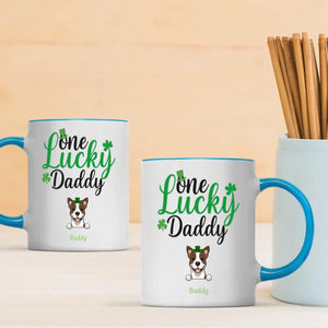 Dog Dad Personalized Gift – One Lucky Daddy St Patrick’s Day Magic Mug with Custom Dog Name - 89Prints