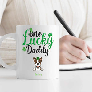 Dog Dad Personalized Gift – One Lucky Daddy St Patrick’s Day Magic Mug with Custom Dog Name - 89Prints
