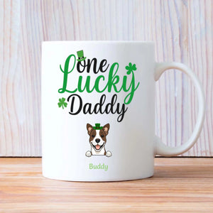 Dog Dad Personalized Gift – One Lucky Daddy St Patrick’s Day Magic Mug with Custom Dog Name - 89Prints