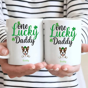 Dog Dad Personalized Gift – One Lucky Daddy St Patrick’s Day Magic Mug with Custom Dog Name - 89Prints