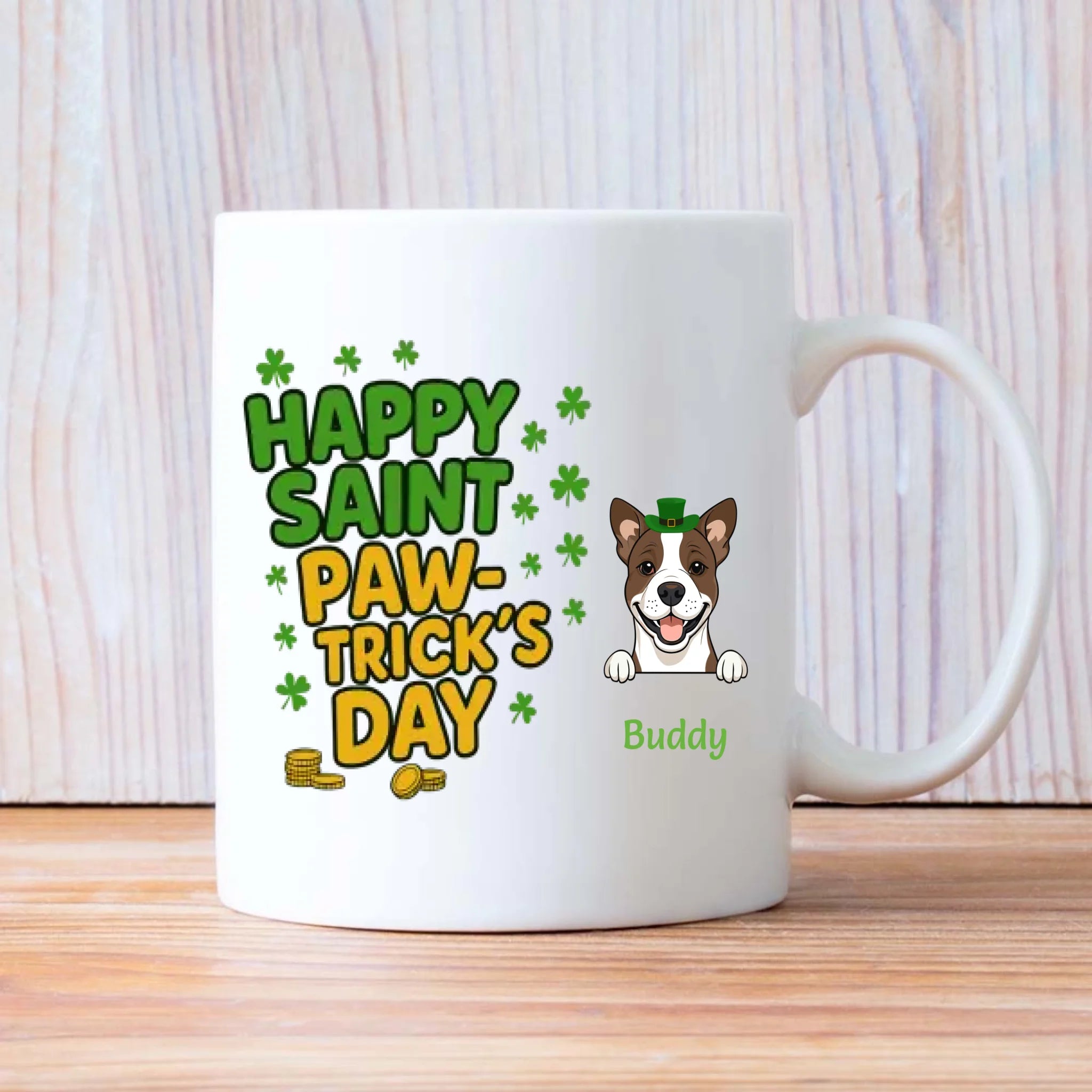 Custom Dog Dad Mug – “One Lucky Daddy” Heat-Reveal Cup for St Patrick’s Day - 89Prints