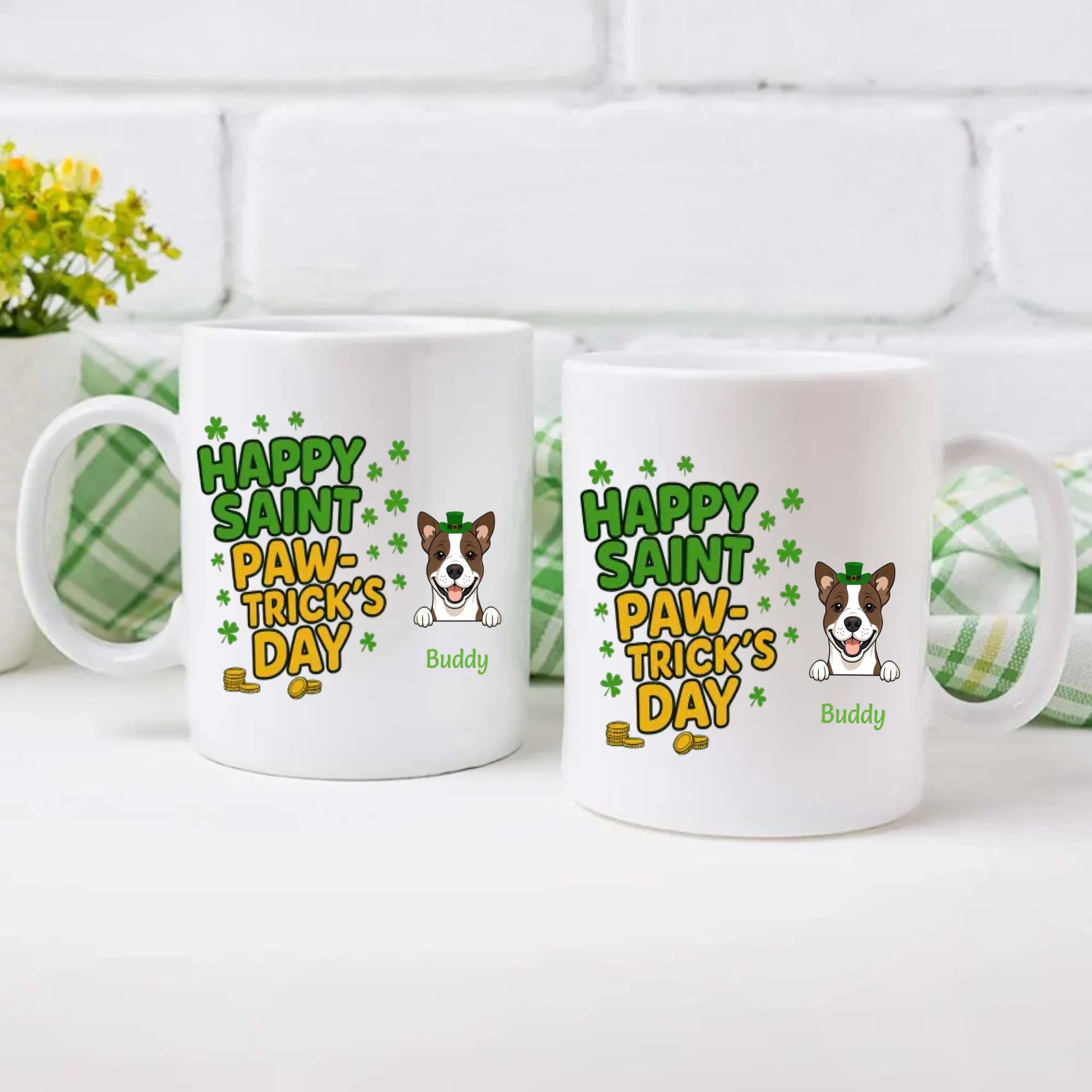 Custom Dog Dad Mug – “One Lucky Daddy” Heat-Reveal Cup for St Patrick’s Day - 89Prints