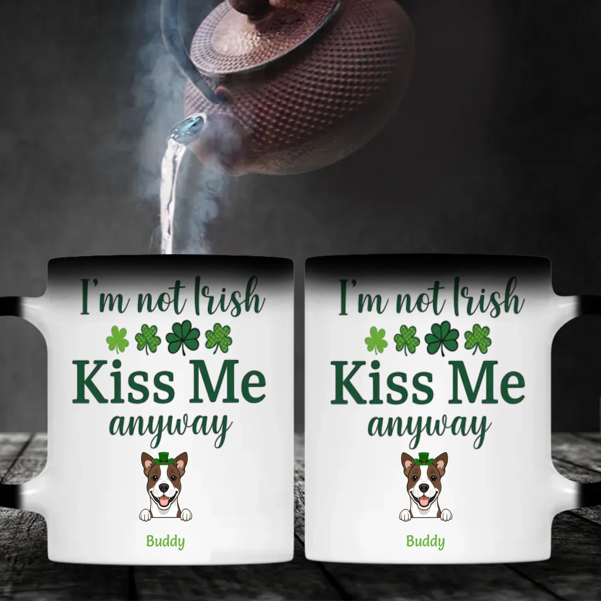 Dog Lover St Patrick’s Day Mug – Happy Saint Paw-Trick’s Day with Cute Dog Art - 89Prints