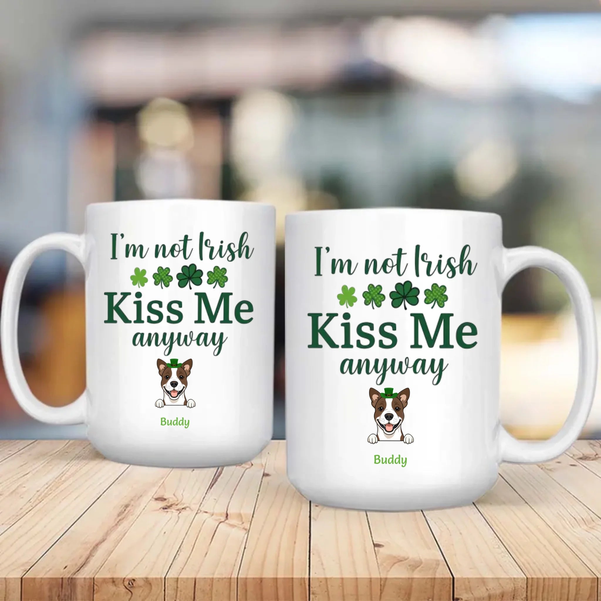 Dog Lover St Patrick’s Day Mug – Happy Saint Paw-Trick’s Day with Cute Dog Art - 89Prints