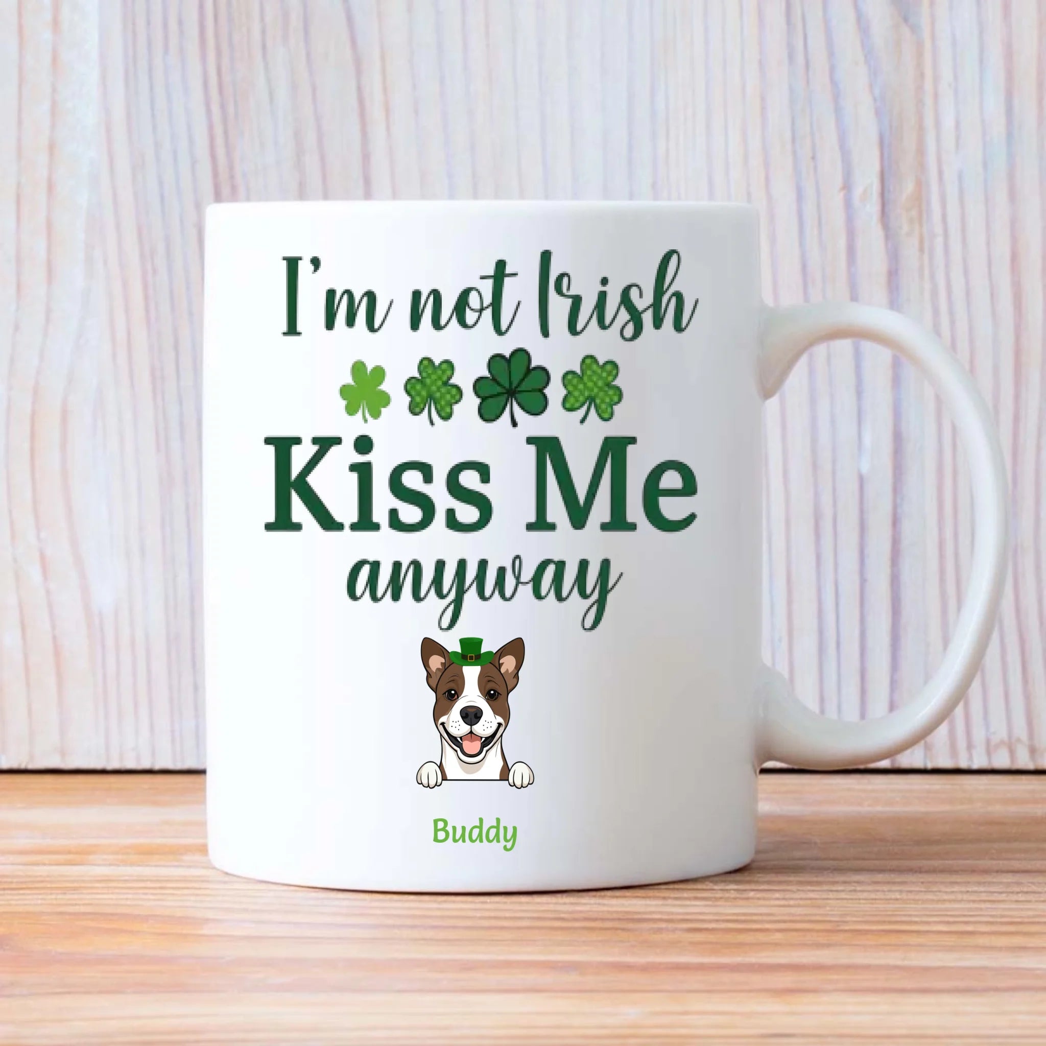 Dog Lover St Patrick’s Day Mug – Happy Saint Paw-Trick’s Day with Cute Dog Art - 89Prints