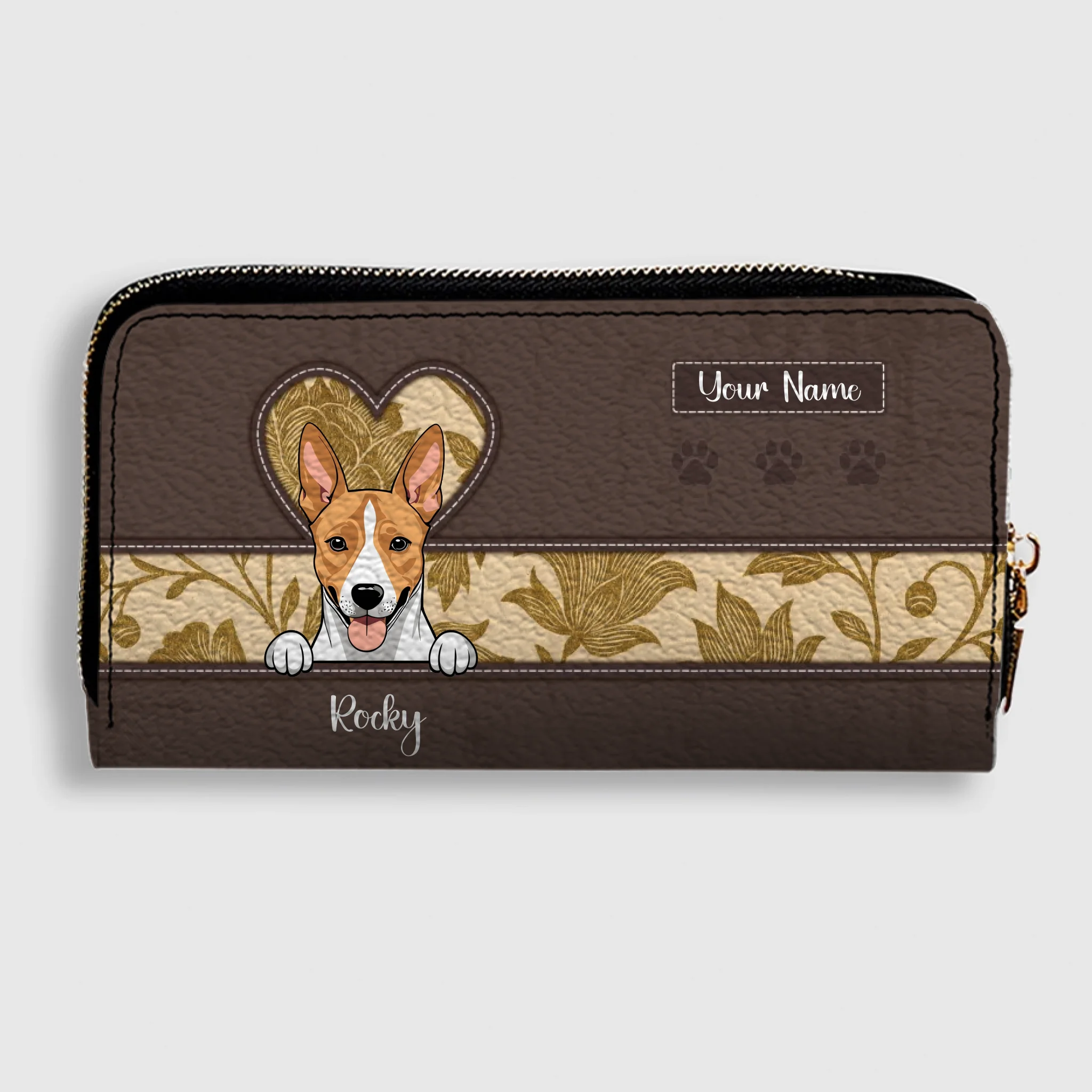 Vintage Pet Leather Wallet – Personalized Dogs & Cats | Custom Name | 89Prints