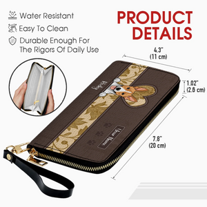 Vintage Pet Leather Wallet – Personalized Dogs & Cats | Custom Name | 89Prints