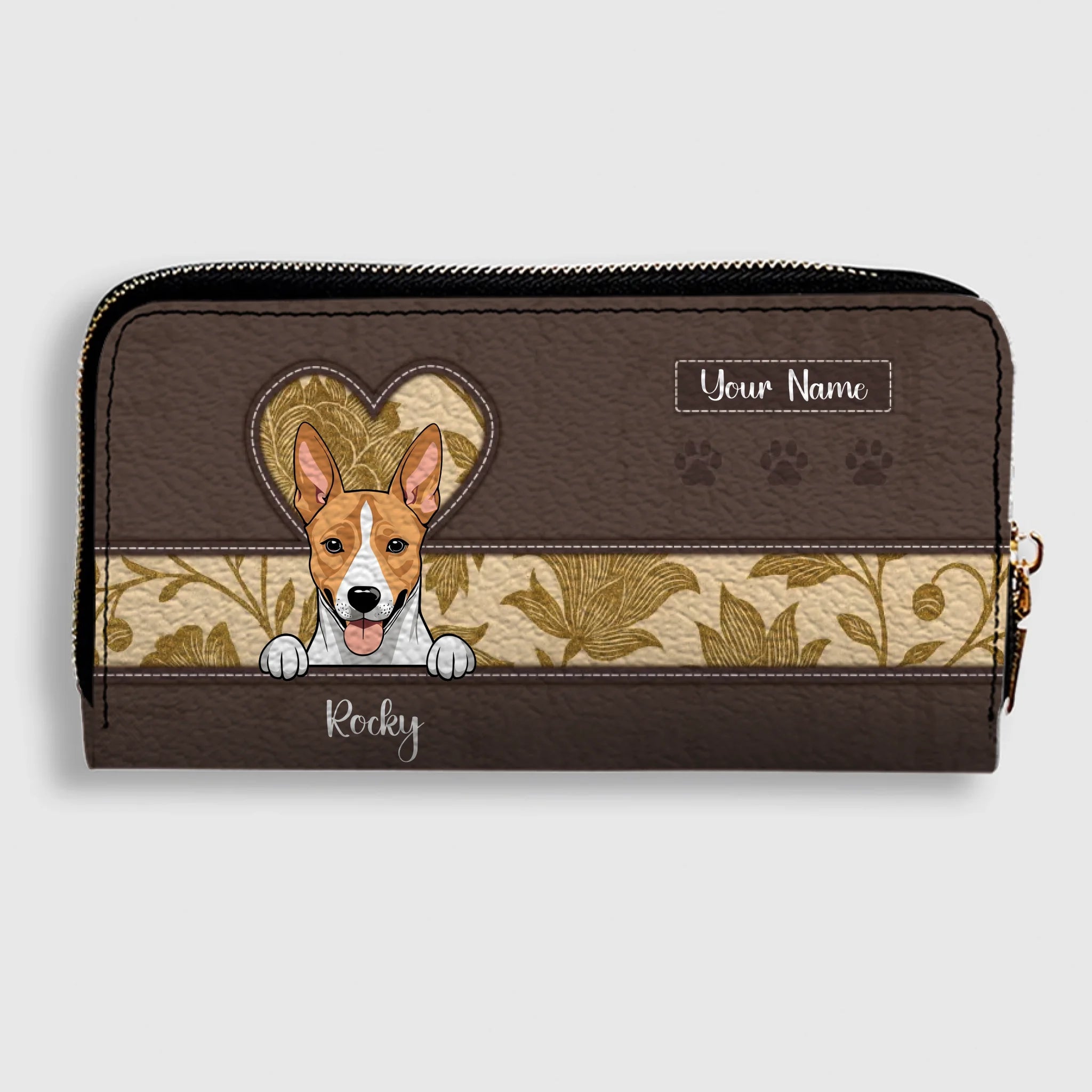 Vintage Pet Leather Wallet – Personalized Dogs & Cats | Custom Name | 89Prints