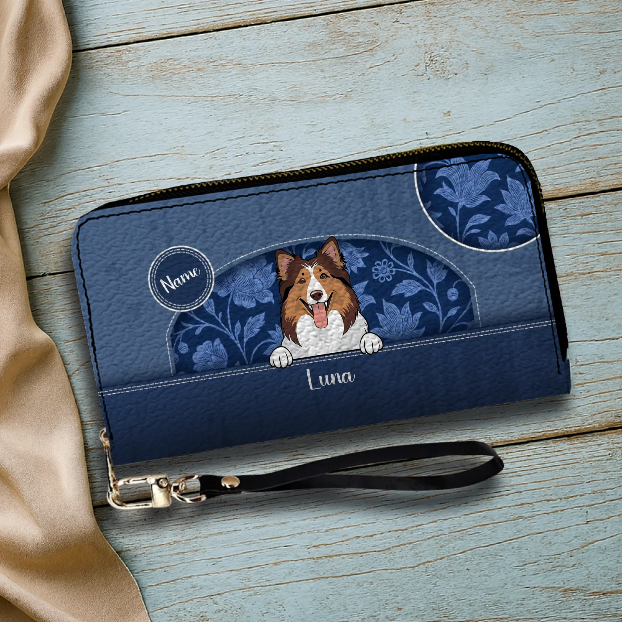 Custom Dog Lover Wallet – Personalized Leather Long Wallet - 89Prints
