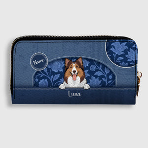 Custom Dog Lover Wallet – Personalized Leather Long Wallet - 89Prints