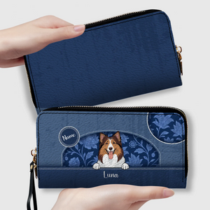 Custom Dog Lover Wallet – Personalized Leather Long Wallet - 89Prints