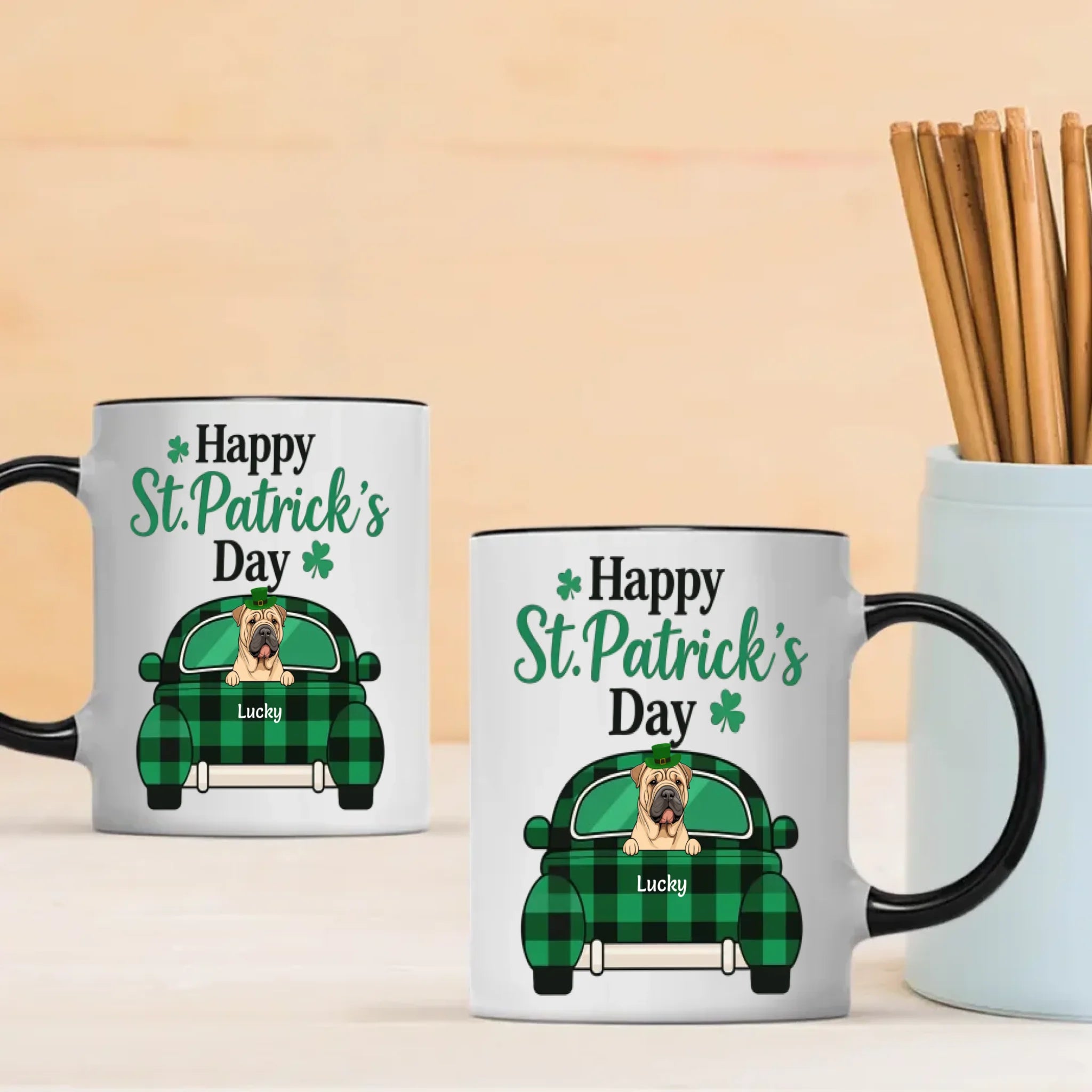 Patrick-Themed Personalized Dog Mug – Funny Custom Dog & Name | 89Prints