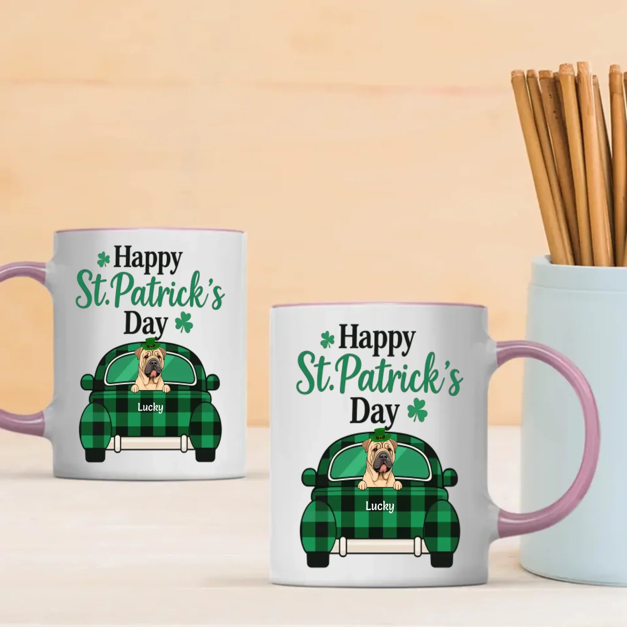 Patrick-Themed Personalized Dog Mug – Funny Custom Dog & Name | 89Prints