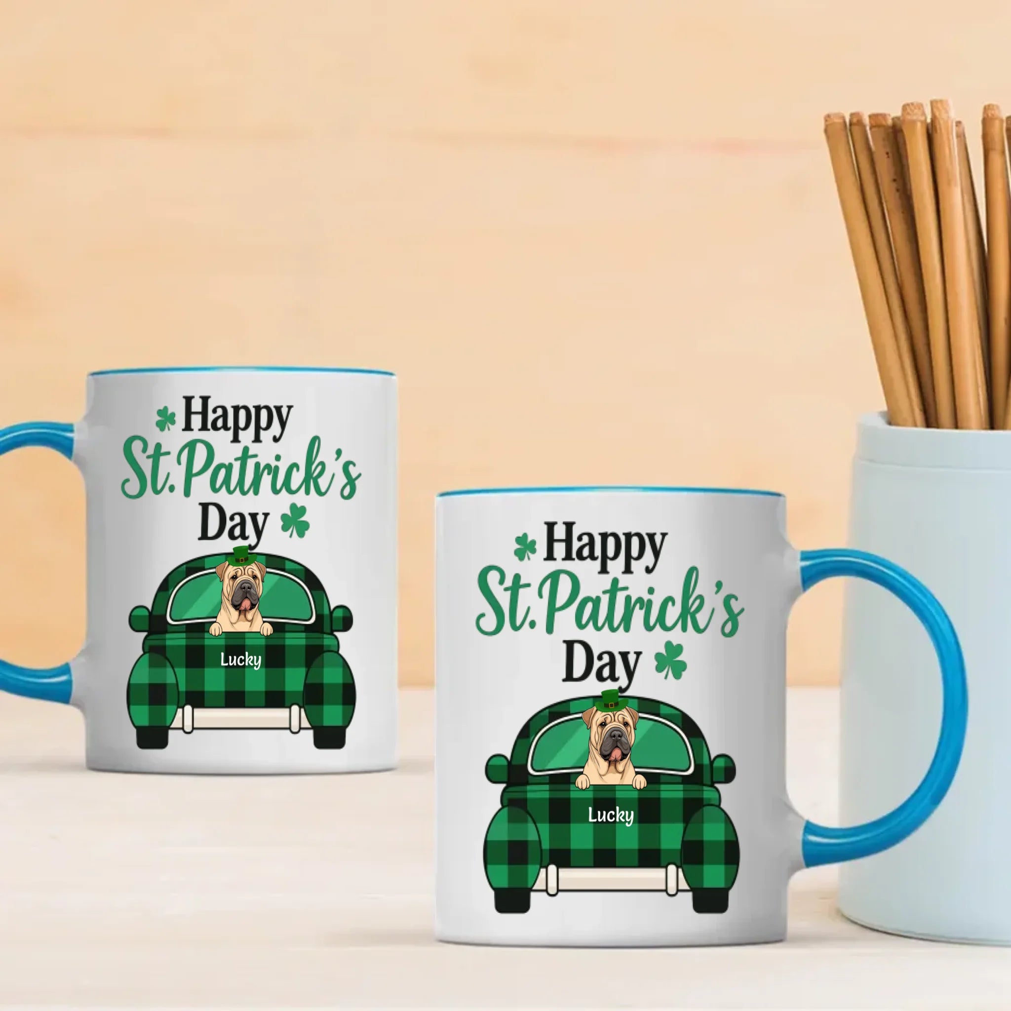 Patrick-Themed Personalized Dog Mug – Funny Custom Dog & Name | 89Prints