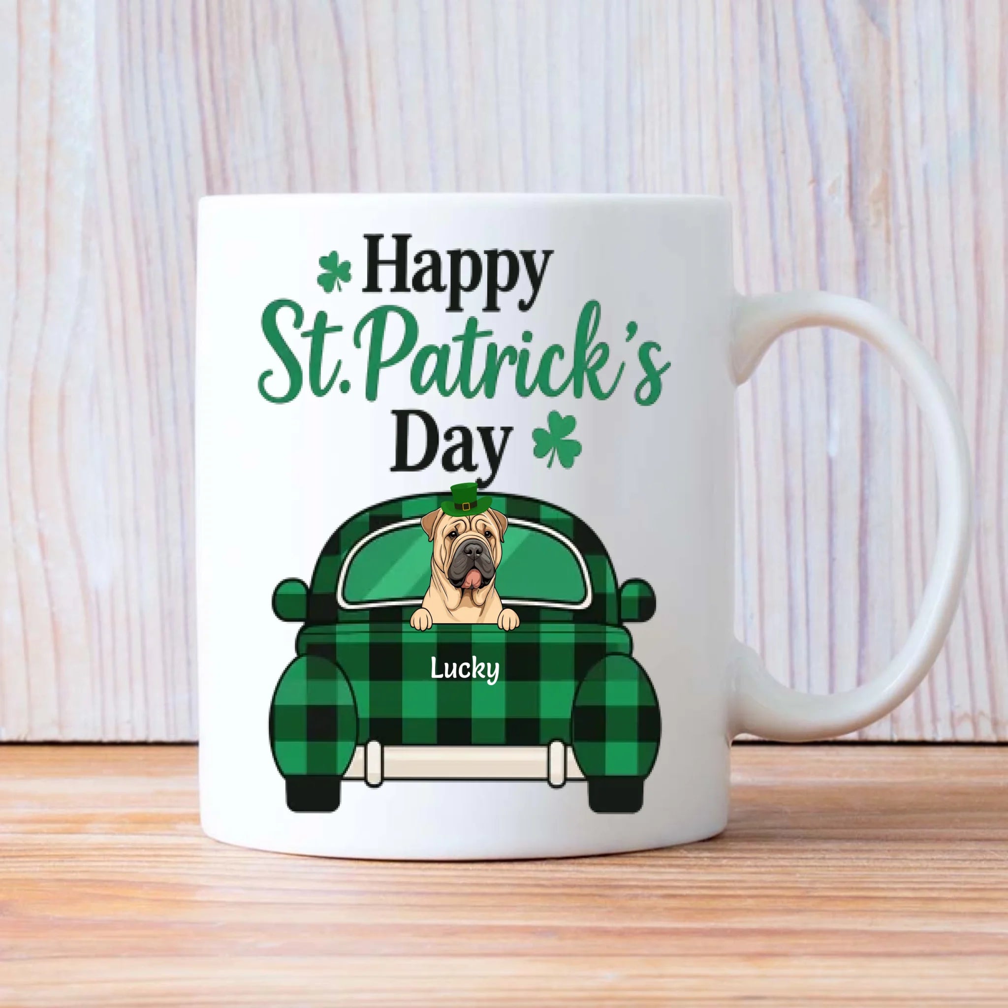 Patrick-Themed Personalized Dog Mug – Funny Custom Dog & Name | 89Prints