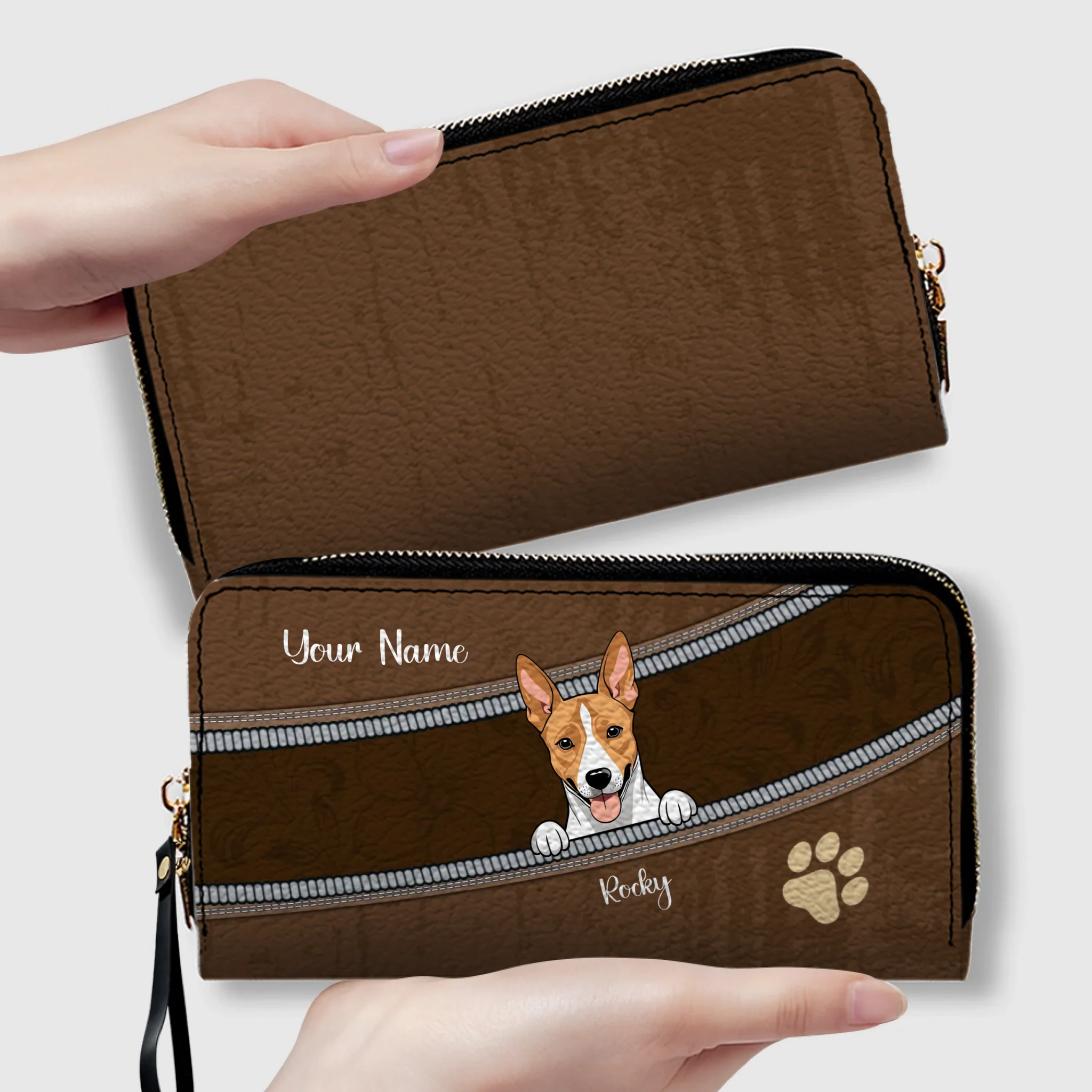 Paw Print Personalized Pet Wallet – Custom Dog & Cat Leather Wallets | 89Prints