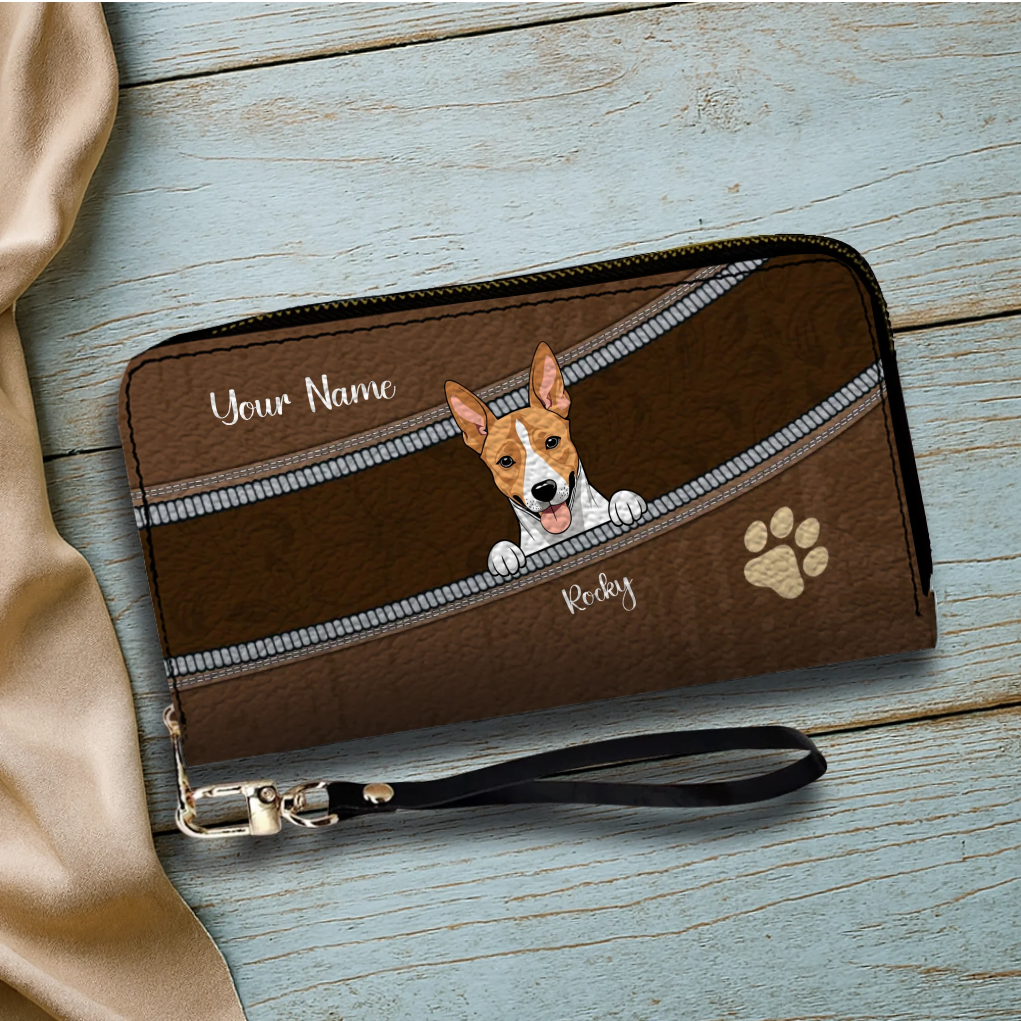 Paw Print Personalized Pet Wallet – Custom Dog & Cat Leather Wallets | 89Prints
