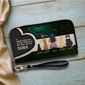 Personalized Dog Wallet – “God Sent Me My Dogs” Custom Pet Lover Gift | 89Prints