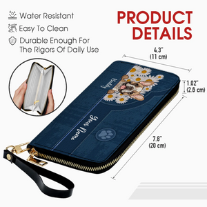 Personalized Daisy Flower Pet Wallet – Custom Dog & Cat Wallet for Pet Lovers | 89Prints