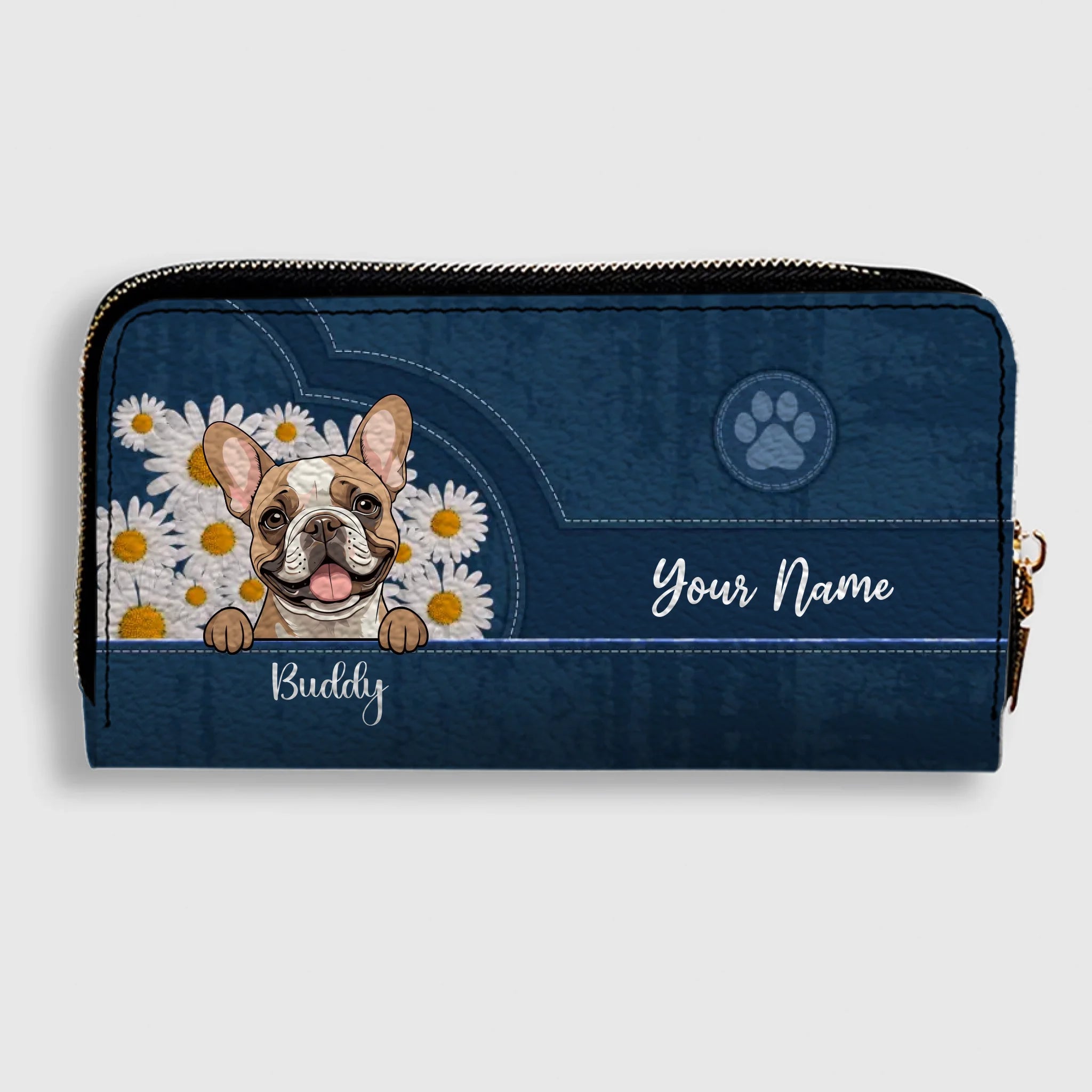 Personalized Daisy Flower Pet Wallet – Custom Dog & Cat Wallet for Pet Lovers | 89Prints