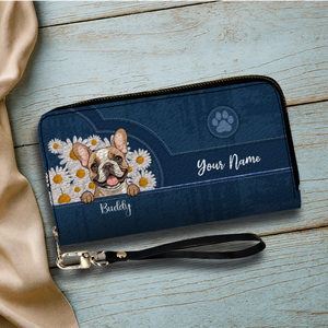 Personalized Daisy Flower Pet Wallet – Custom Dog & Cat Wallet for Pet Lovers | 89Prints