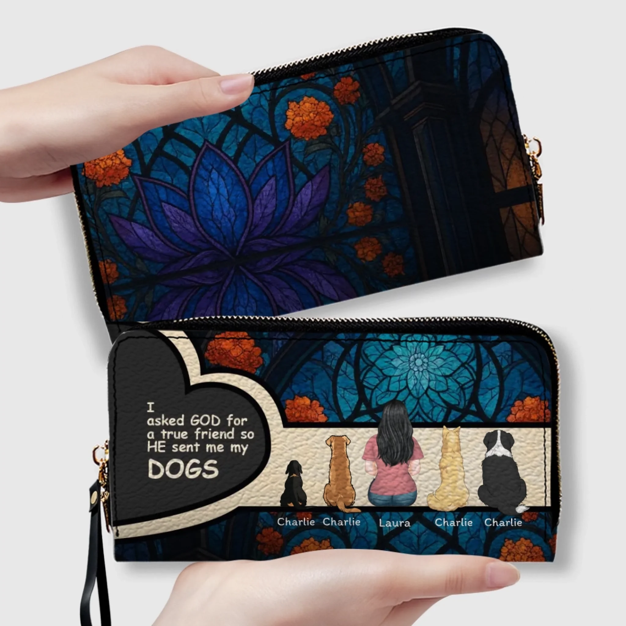 “God Sent Me My Dogs” - Personalized Dog Wallet For Dog Lovers - 89Prints