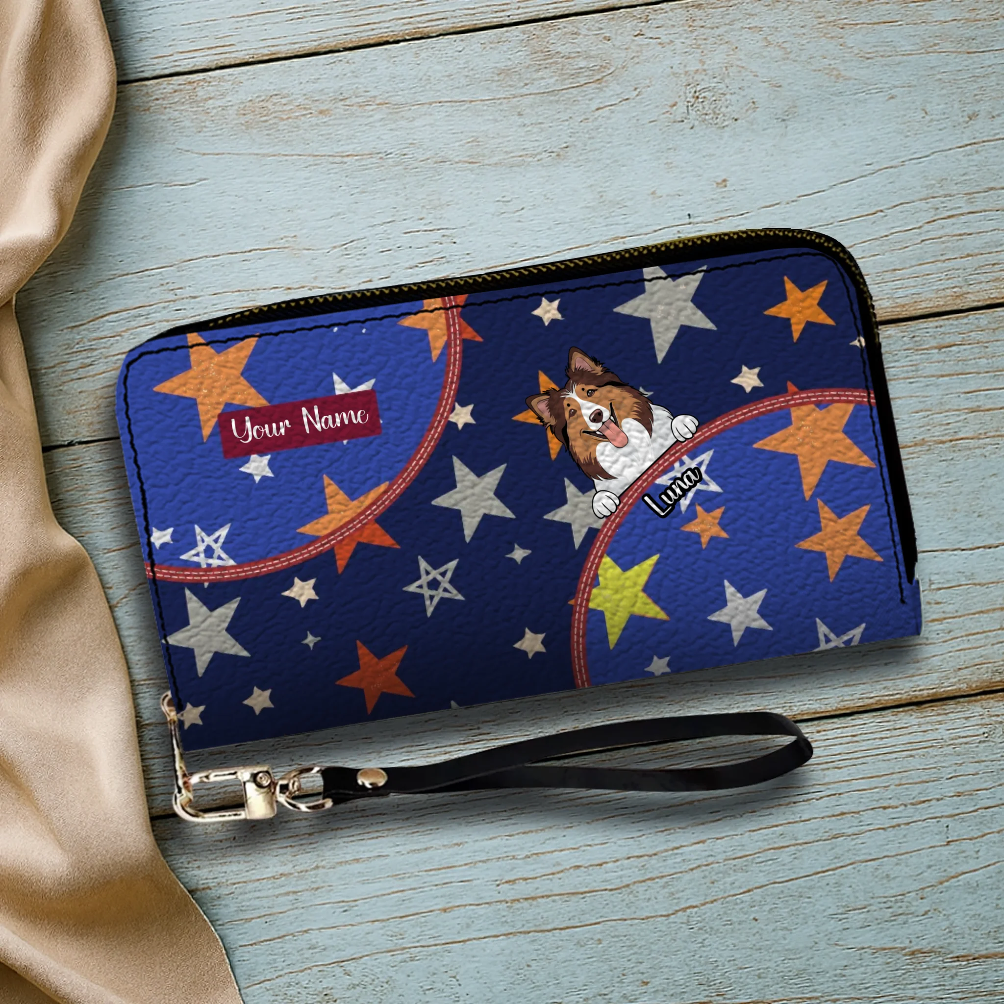 Personalized Gift For Pet Lovers – Star Pattern Dog & Cat Wallet | 89Prints