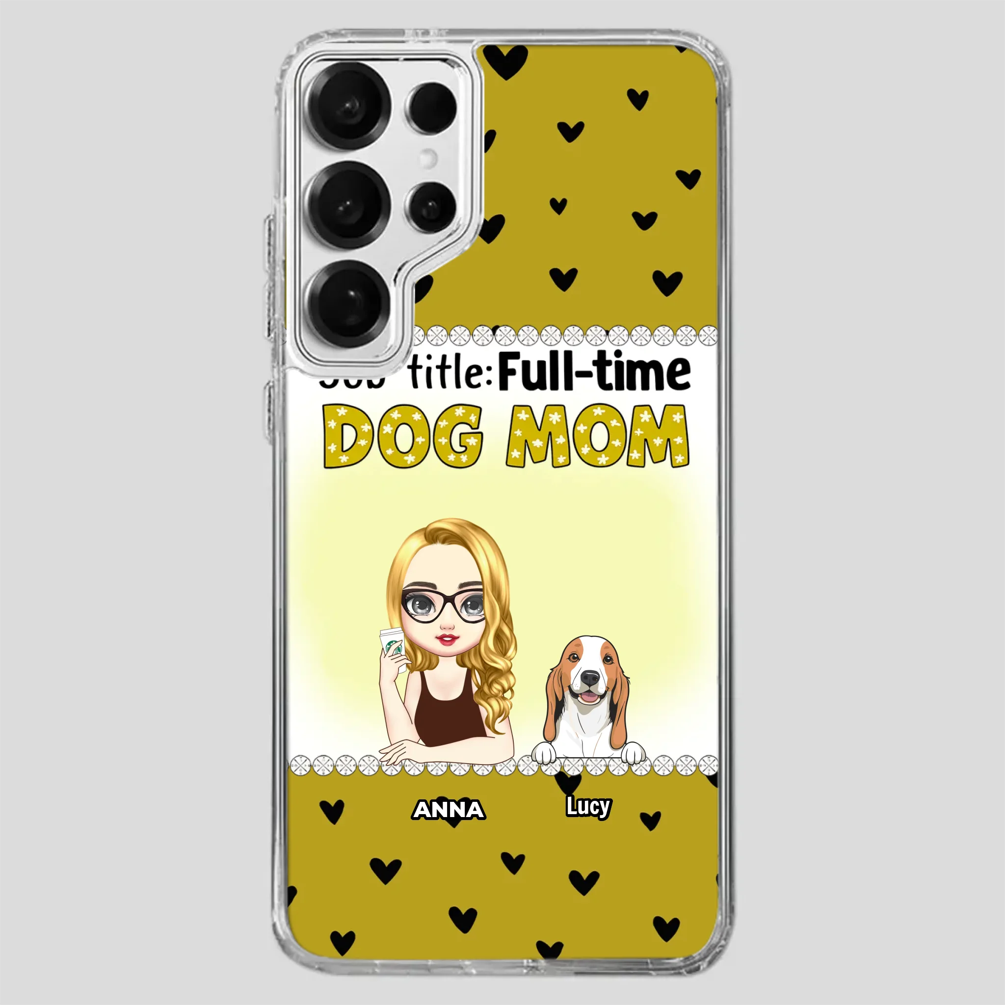 Custom Dog Mom Phone Case with “Full-time Dog Mom” Graphic – Add Your Name - 89Prints