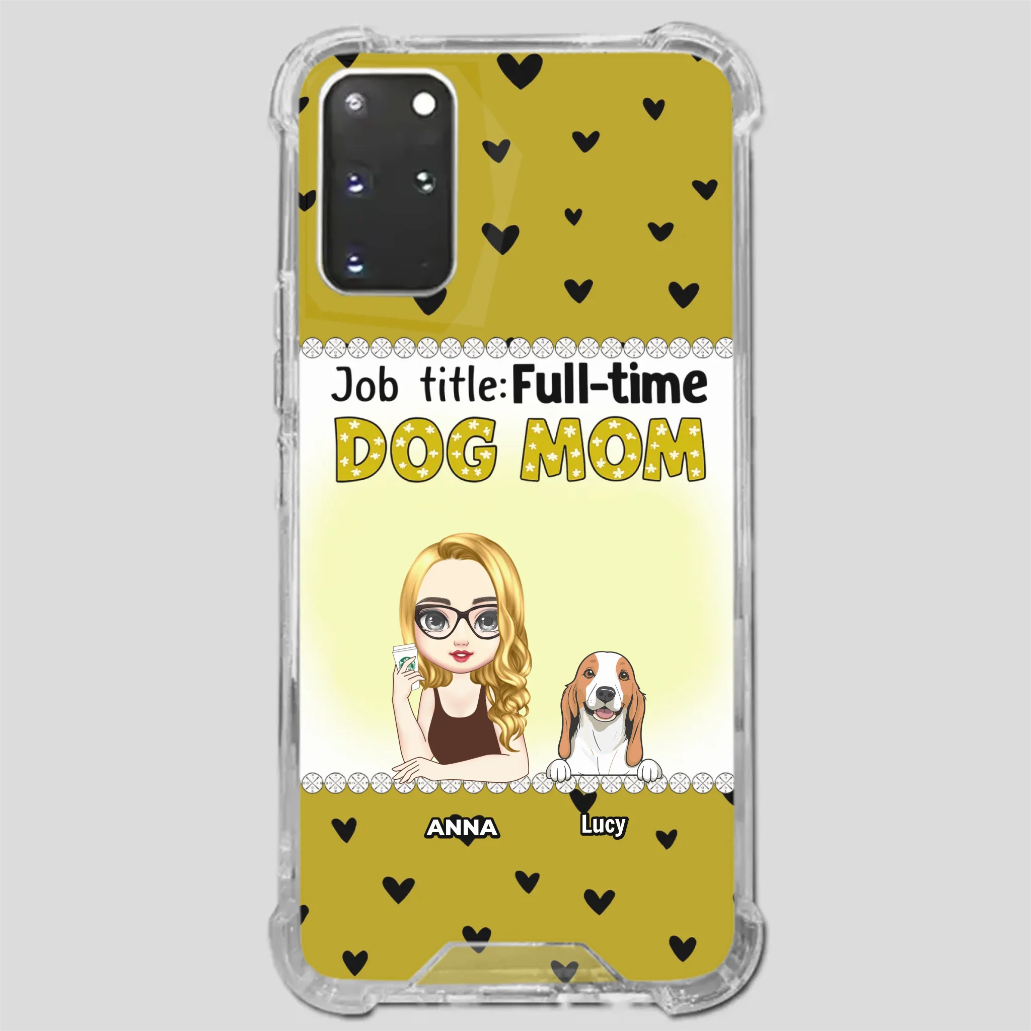 Custom Dog Mom Phone Case with “Full-time Dog Mom” Graphic – Add Your Name - 89Prints