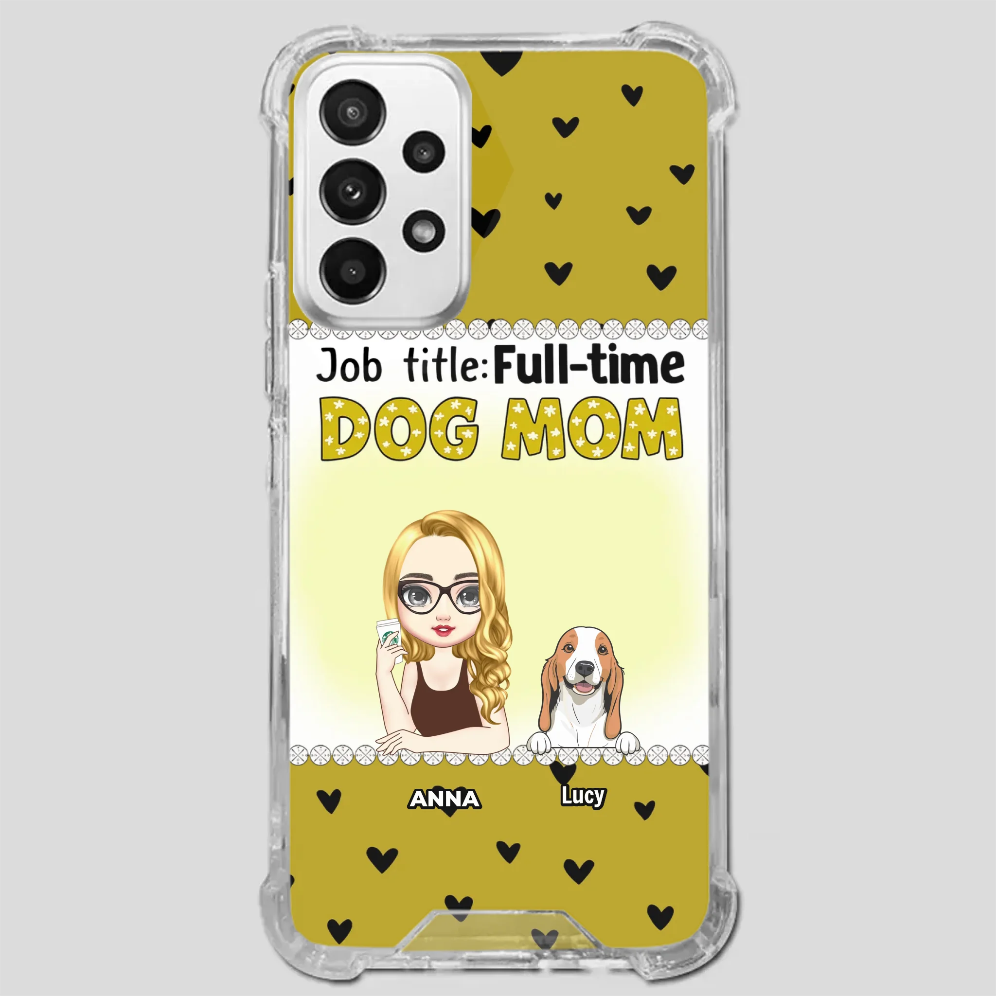 Custom Dog Mom Phone Case with “Full-time Dog Mom” Graphic – Add Your Name - 89Prints
